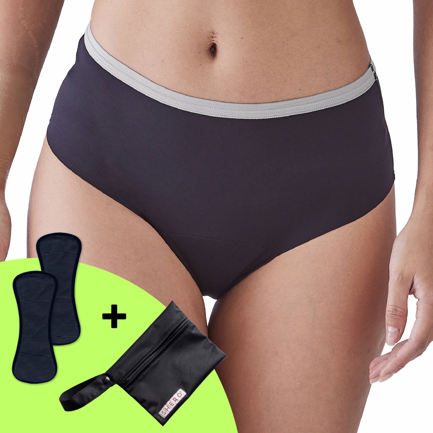 Shero LeakProof Period Underwear, Natural Odor Control & Moisture Wicking  Bikini Underwear for Women, S, Black 